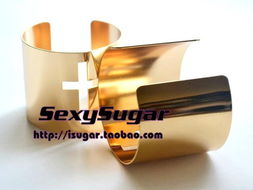 欧美风尚 HipHop金属镂空十字架宽手镯，引领个性饰品潮流